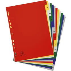 Exacompta Farbige Register aus PP, 12-teilig, für DIN A4+