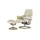 Stressless Relaxsessel Reno M Leder 83 x 110 x 76 cm Creme mit Hocker