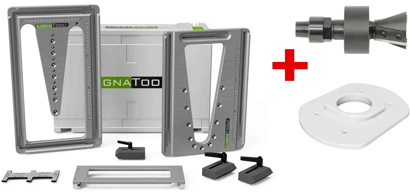 Lignatool LT120 Set Start inkl. Konus-Wendeplattenfräser 15° und Arretierplatte