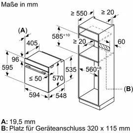 Bosch HERDSET BOSCH Einbau-Backofen Pyrolyse Hydrolyse + Gas-Kochfeld schwarz autark 60 cm