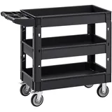 Vevor Servierwagen 103x43,5x85,7cm Abräumwagen 249kg Tragfähigkeit Rollwagen aus Polypropylen Mehrzweckrollwagen mit 3 Fächern Küchenwagen mit Schwenkrädern Nischenwagen Werkstattwagen Servicewagen