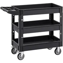 Vevor Servierwagen 103x43,5x85,7cm Abräumwagen 249kg Tragfähigkeit Rollwagen aus Polypropylen Mehrzweckrollwagen mit 3 Fächern Küchenwagen mit Schwenkrädern Nischenwagen Werkstattwagen Servicewagen