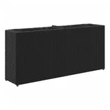 vidaXL Hochbeet mit 2 Fächern Schwarz 90x20x40 cm Poly Rattan