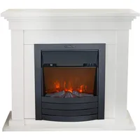 Elektrokamin - Calgary - weiß Holz - 1800 Watt Heizung - Kaminsims inklusive Einbaukamin - Dekokamin