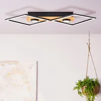Brilliant LED-Deckenleuchte Woodbridge 2-flammig Holz und Schwarz