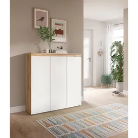 xonox.home Schuhschrank 105 x 111 x 37 cm Weiß/Eiche