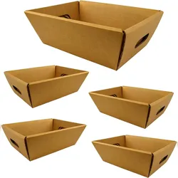 5x Leere Kartonschachtel ohne Deckel 45x33x13cm - Geschenkbox für Weihnachten, Ostern, Vatertag, Muttertag, für Firmenkörbe