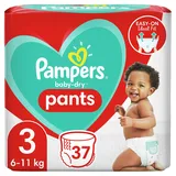 Pampers Baby-Dry Pants 3, 37 Höschenwindeln, Einfaches An- und Ausziehen, Zuverlässige Pampers Trockenheit, 6kg - 11kg