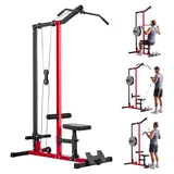 Vevor Latzugstation 2-in-1 Schwarz/Rot ca. 227 kg