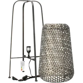Chic Antique Lampe mit Flechtmuster Schwarz