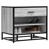 Schuhbank, Grau, Sonoma, 60 x 40 x 53,5 cm, Holzwerkstoff und Metall