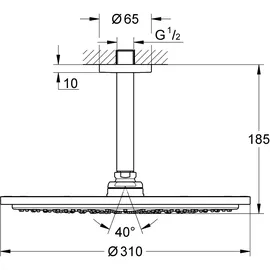 Grohe Rainshower Cosmopolitan 310 Kopfbrauseset 26067AL0 