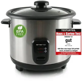 EMERIO RCE-110118 Reiskocher Edelstahl, Schwarz