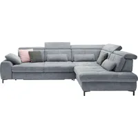 Set One by Musterring Ecksofa, blau (famosa blau), SET ONE BY MUSTERRING, Sofas, B/H/T: 317cm x 86cm x 220cm, Flachgewebe, Armlehne links, Sitztiefenverstellung,Kopfteilverstellung,Bettfunktion,Schubkasten, 100% Polyester, Ecksofa, Kaltschaumpolsterung, Flachgewebe, whlw.