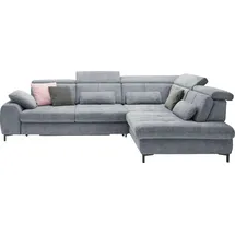 Set One by Musterring Ecksofa, blau (famosa blau), SET ONE BY MUSTERRING, Sofas, B/H/T: 317cm x 86cm x 220cm, Flachgewebe, Armlehne links, Sitztiefenverstellung,Kopfteilverstellung,Bettfunktion,Schubkasten, 100% Polyester, Ecksofa, Kaltschaumpolsterung, Flachgewebe, whlw.