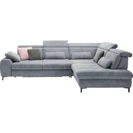 Set One by Musterring Ecksofa, blau (famosa blau), SET ONE BY MUSTERRING, Sofas, B/H/T: 317cm x 86cm x 220cm, Flachgewebe, Armlehne links, Sitztiefenverstellung,Kopfteilverstellung,Bettfunktion,Schubkasten, 100% Polyester, Ecksofa, Kaltschaumpolsterung, Flachgewebe, whlw.