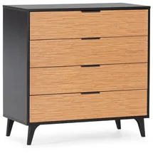 VS Venta-stock - Kommode, Denis 4 Schubladen, Schwarz/holzfarbe