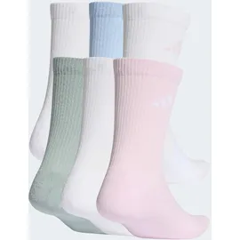 adidas Cushioned Crew Socken 6er Pack Weiß/Pink/Blau/Khaki 40-42