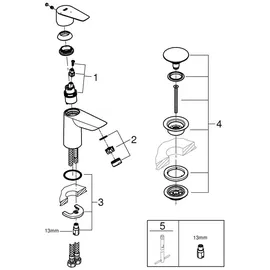 Grohe BauEdge Einhandmischer Chrom