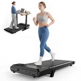 DeerRun Walking Pad mit 6% Steigung, Unter Schreibtisch Laufband für Home Office und Zuhause, Kompaktes Laufband mit App, Fernbedienung und LED-Anzeige, bis 136 kg