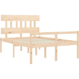 vidaXL Seniorenbett mit Kopfteil Massivholz