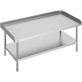 Vevor Arbeitstisch Edelstahl, gewerblicher Arbeitstisch zur Lebensmittelzubereitung, 3-seitiger Spritzschutz, Arbeitstisch mit Einstellbarer Höhe für Restaurants, Zuhause, Hotels 76 x 152 x 66 cm