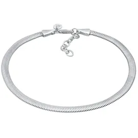 Elli PREMIUM Schlangenkette Flach Elegant 925 Silber rhodiniert Fußketten Damen