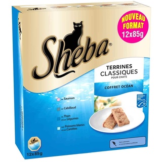 SHEBA Terrines Classiques Coffret Océan Aux Poissons Pour Chat 12x85g