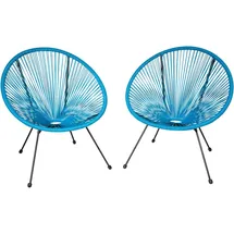 Tectake 2er Set Gartenstuhl 70,5 x 69 x 78 cm blau