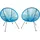 Tectake 2er Set Gartenstuhl 70,5 x 69 x 78 cm blau