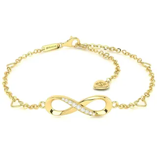 SERASAR Fußkette Fußkettchen aus Sterlingsilber "Infinity" (1-tlg), Infinity Sign Fußkettchen für Damen 925er Sterling Silber goldfarben