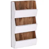 DESIGN DELIGHTS Zeitungs-Wandregal, Weiß, Holz, 38x60x11 cm, Wohnzimmer, Regale, Wandregale