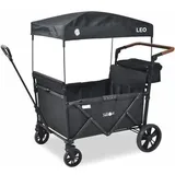 FableKids Bollerwagen Leo X4 Lite, faltbar, 80kg Traglast, 113 x 78 x 130cm (L/B/H), schwarz