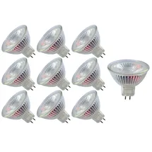 Trango 10er Set MR16-NT3 LED Leuchtmittel mit MR16 Fassung zum Austausch von herkömmlichen Halogen Leuchtmittel MR16 I GU5.3 I G4 I 12 Volt 3000K warmweiß Glühlampe, LED Reflektor Lampe32,99