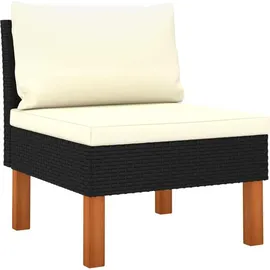 vidaXL Polyrattan Lounge-Set 6-tlg. schwarz