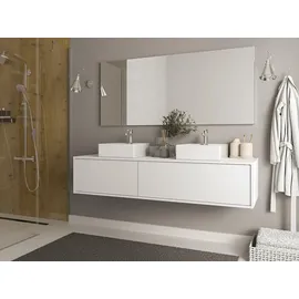 vente-unique Waschbeckenunterschrank hängend 150 x 32 cm Weiß