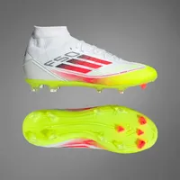 Adidas F50 League Mid FG/MG Fußballschuh WEISS|ROT|GELB 39 1/3
