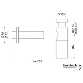 Herzbach Design iX PVD Siphon, 21.485800.1.39