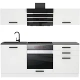 Belini Küchenzeile Küchenblock Sophia - Küchenmöbel 180 cm Einbauküche ohne Elektrogeräten mit Hängeschränke und Unterschränke, mit Arbeitsplatten, Weiß matt