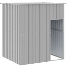 vidaXL Hundehütte Mit Dach Hellgrau 165x153x181 Cm Verzinkter Stahl Vidaxl