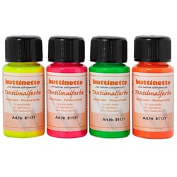 buttinette Stoffmalfarben "Neon", 4x 50 ml