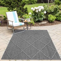 Outdoorteppich AYYILDIZ TEPPICHE "PATARA 4952", grau, B:240cm H:8mm L:340cm, Polypropylen, Teppiche, Läufer / Pflegeleicht / Strapazierfähig / In- und Outdoor geeignet