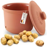 RÖMERTOPF Vorratsdose Frische-Topf MAXI PLUS - Kartoffeln Aufbewahrung 5,5 Liter, Keramik, (Set), aus Naturton rot