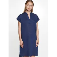 Sommerkleid SEIDENSTICKER "Schwarze Rose" Gr. 34, Normalgrößen, blau (dunkelblau) Damen Kleider Leinenkleider Ohne Arm Kragen Uni