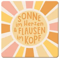 Grafik-Werkstatt Grafik Werkstatt lustiger Untersetzer aus Kork | Sonne