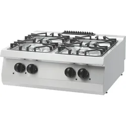 Hochleistungs-Kochfeld - 4 Brenner - Doppeleinheit - Tiefe 70 cm - 30 kW - Gas