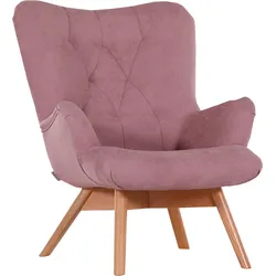 Ohrensessel GUTMANN FACTORY "Zero", rosa (rose natur), B:80cm H:94cm T:96cm, Sessel