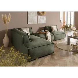 MASSIVMOEBEL24.DE Eckcouch Polyester 2-Sitzer Grün