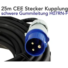 ChiliTec CEE Verlängerungskabel 25m H07RNF 3G2,5 für Camping, Wohnwagen, Winkelkupplung