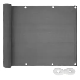 Tectake Balkonverkleidung 600 x 75 cm grau Polyethylen